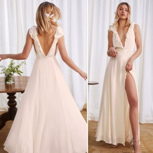 REFORMATION Peppermint bridal gown Maxi Dress Size Large - Picture 3 of 16